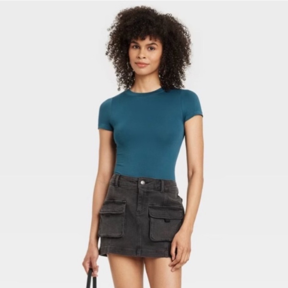 Teal Fitted Body Suit T-Shirt